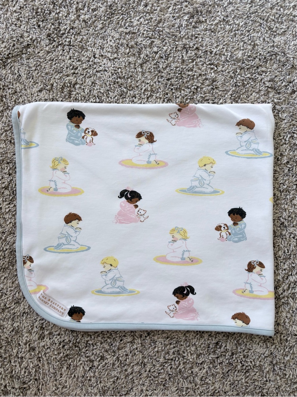 🙏The Beaufort Bonnet Company Baby Buggy Blanket in Patience and Prayer Print